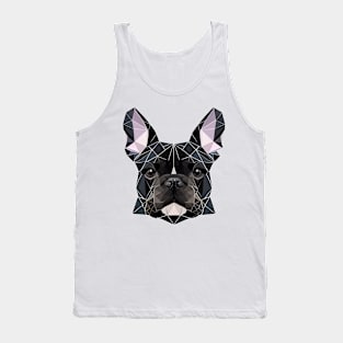 French Bulldog Geometric Portrait - Black Tank Top